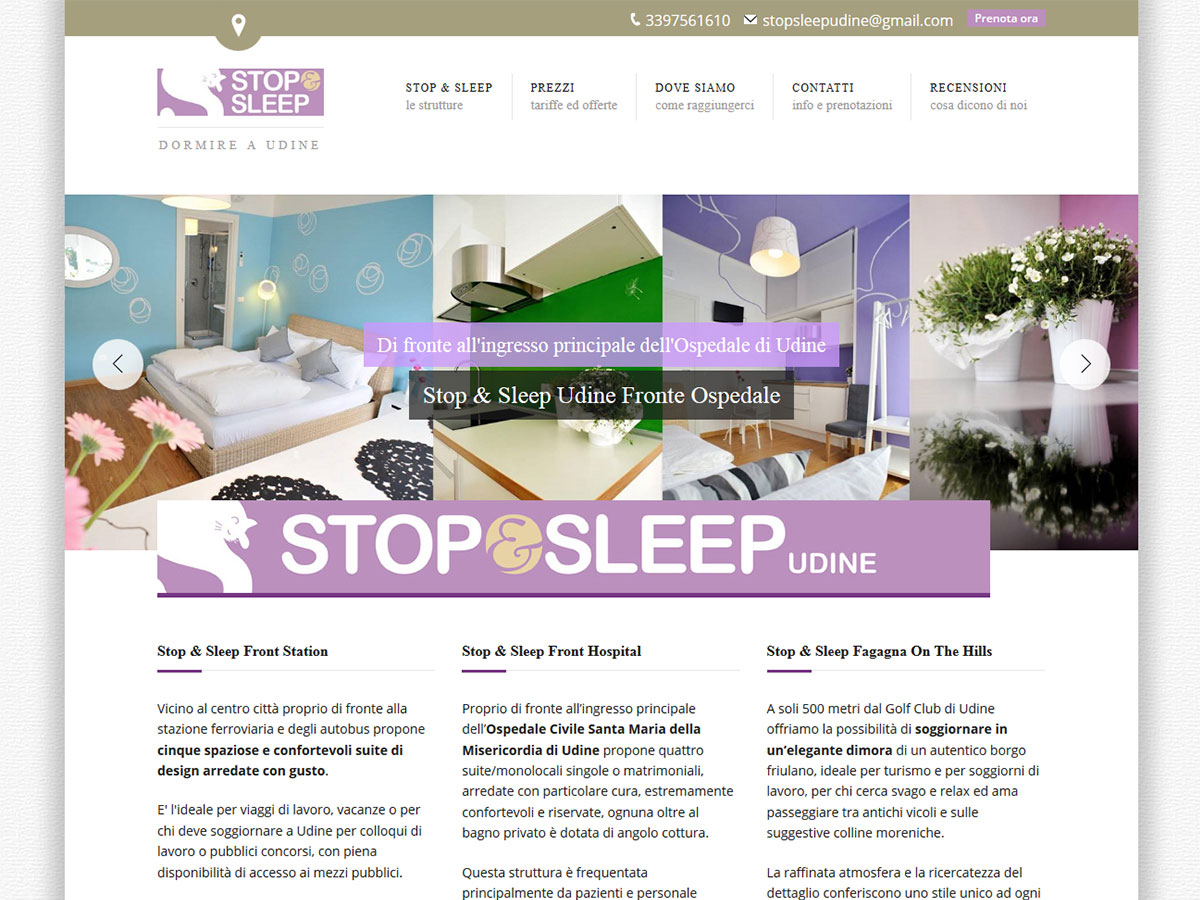 Stop&Sleep Udine - sito web in Wordpress